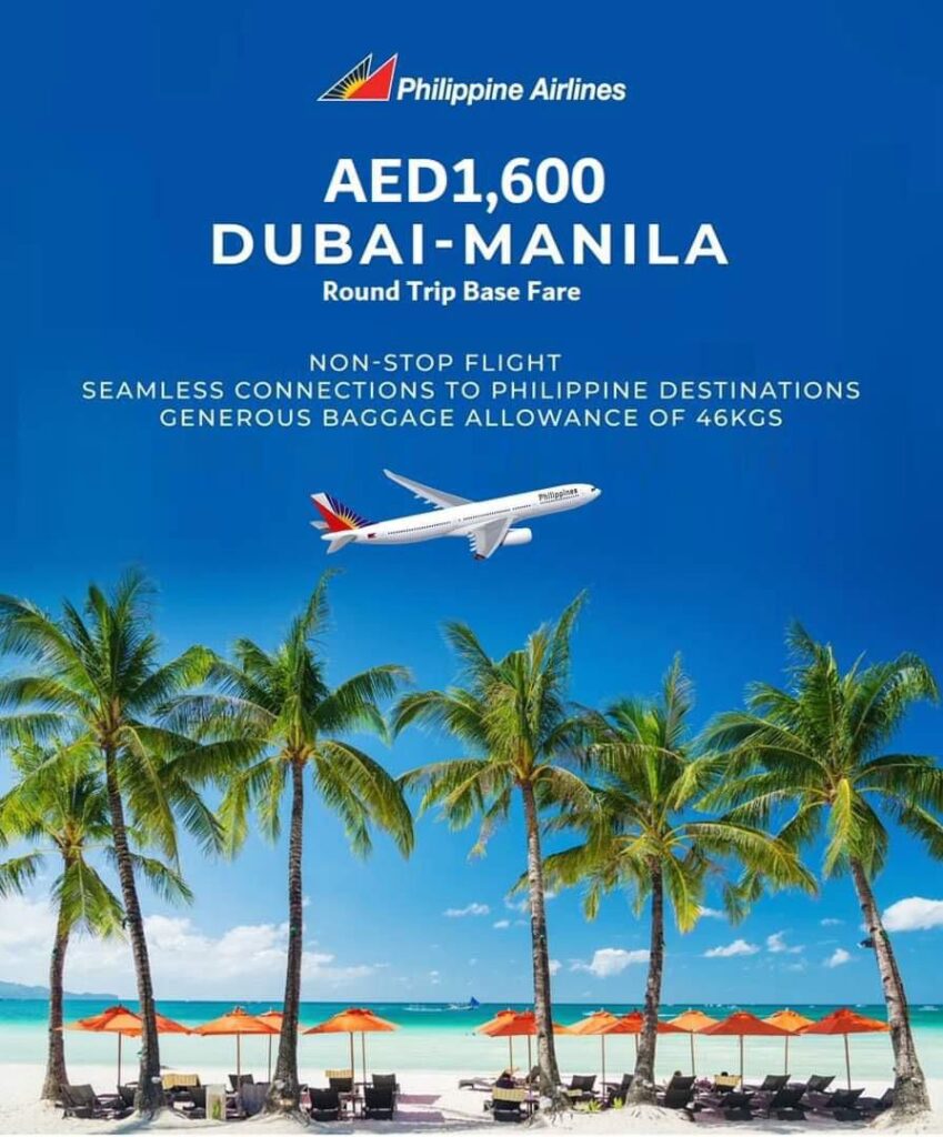 PAL offers roundtrip base fare starting at AED1 600 for Dubai to